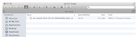VLC Media Player - Video Snaps Folder